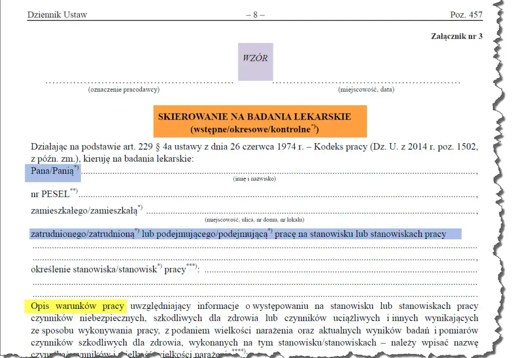 Brak skierowania na badania medycyny pracy - Co grozi pracodawcy?
